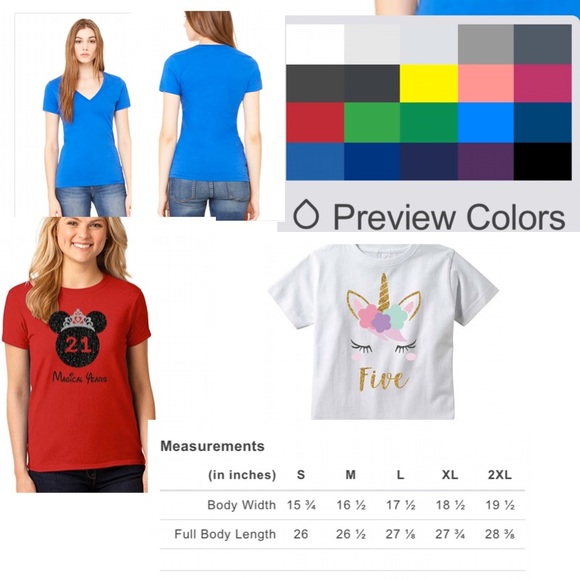 Customized,T-Shirts For Birthday👋👋 Glitter vinyl - Picture 5 of 8